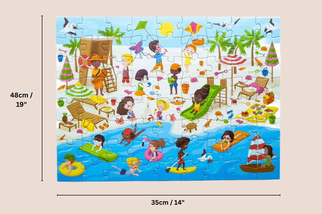 Assembled beach puzzle, 72 pieces, 48 x 35cm / 19" x 14"