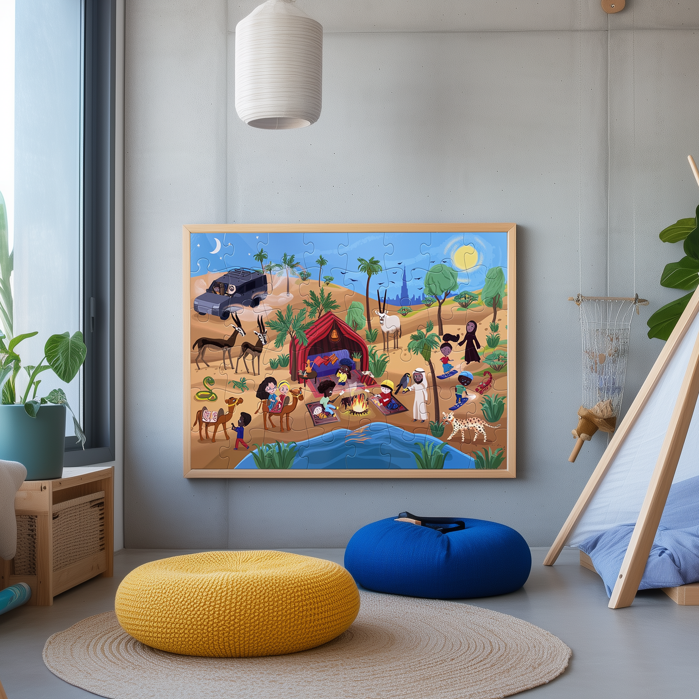 Desert Puzzle on the wall in a nursery room