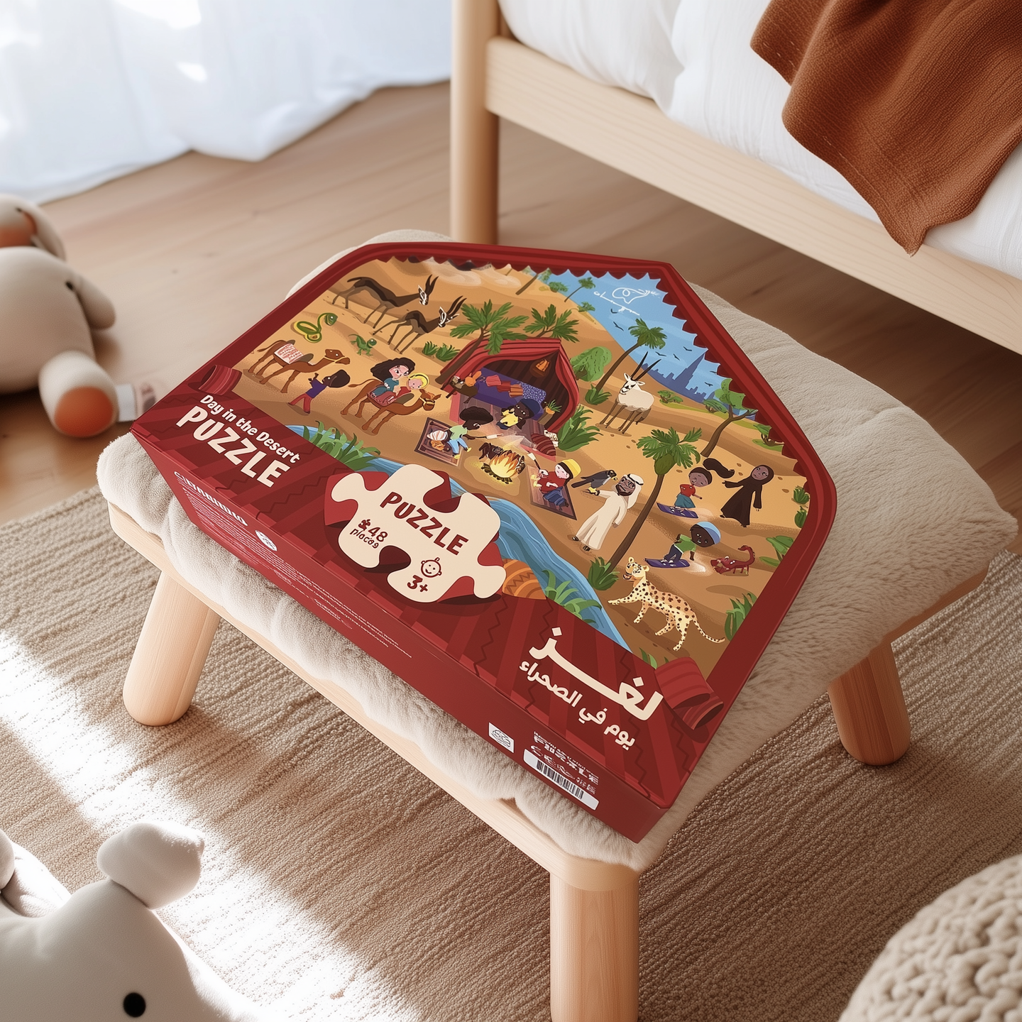 Close up of Desert jigsaw puzzle in nursery setting