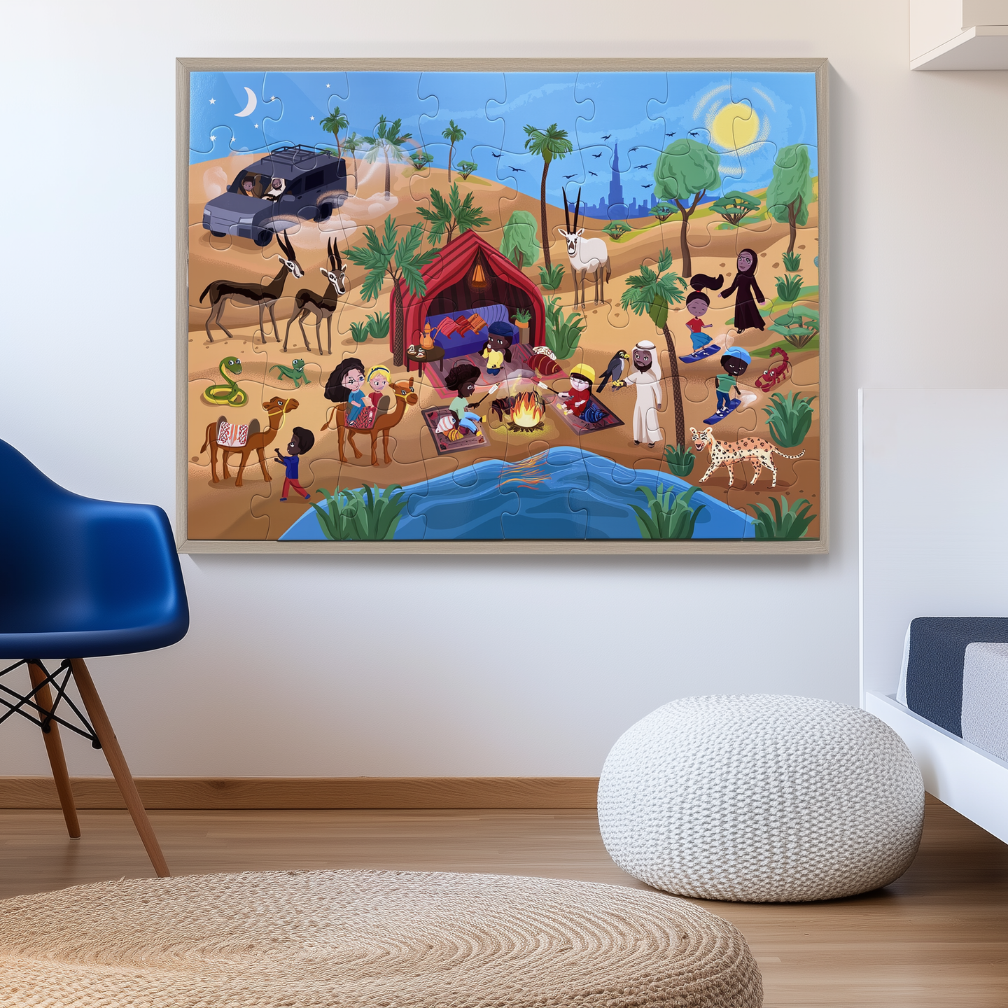 Desert puzzle on the wall